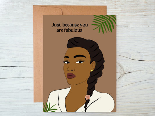 You Are Fabulous Black Birthday Card - Cards for Women