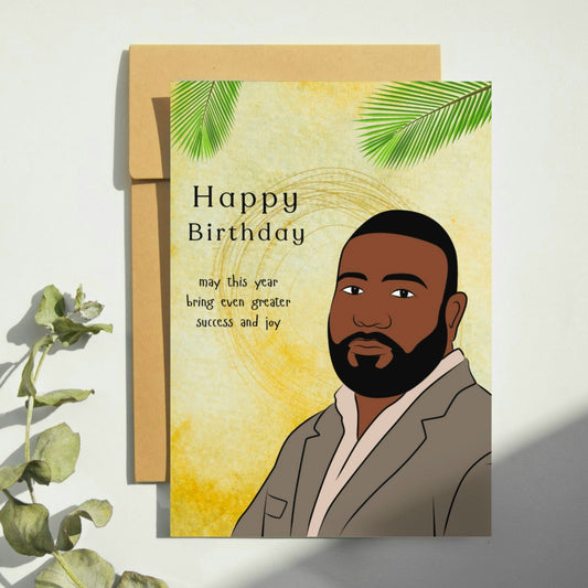 Bearded Black Male|Man Birthday Card