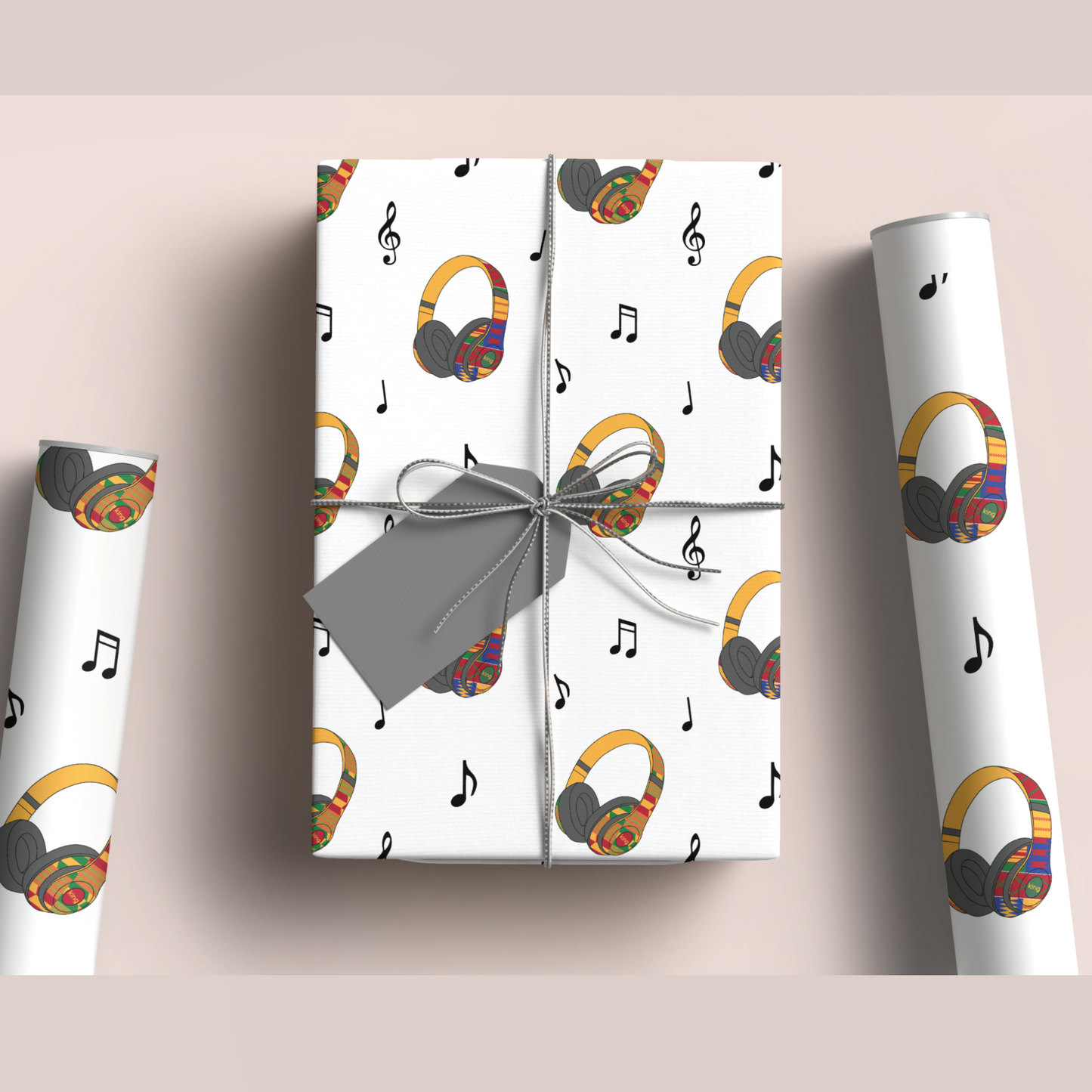 Kente Print Headphone Wrapping Paper - Gift Wrapping
