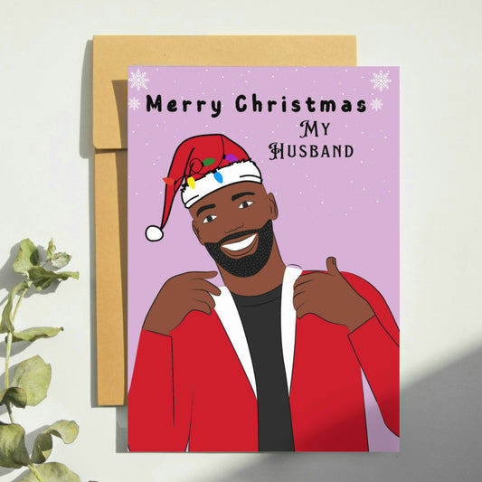 Husband black woman Christmas cards