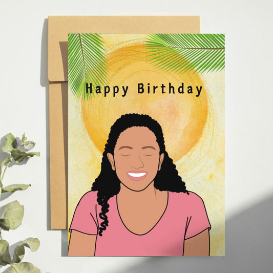Cool Teen Birthday Card: Mixed-Race Girl