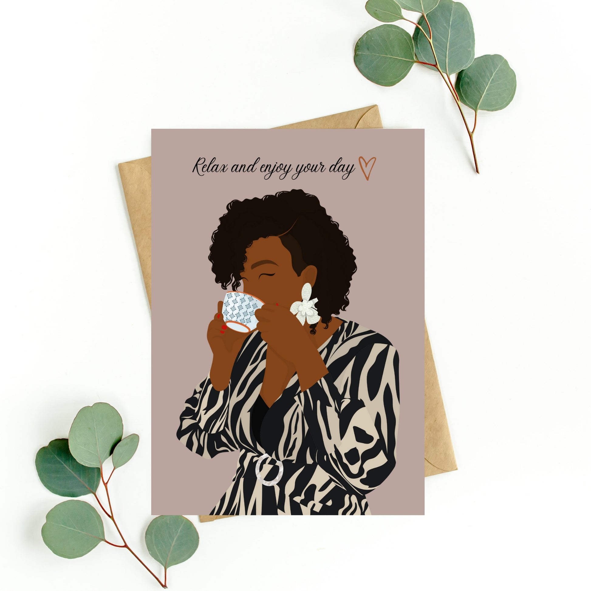 Black woman birthday card. Black greeting cards, black owned cards