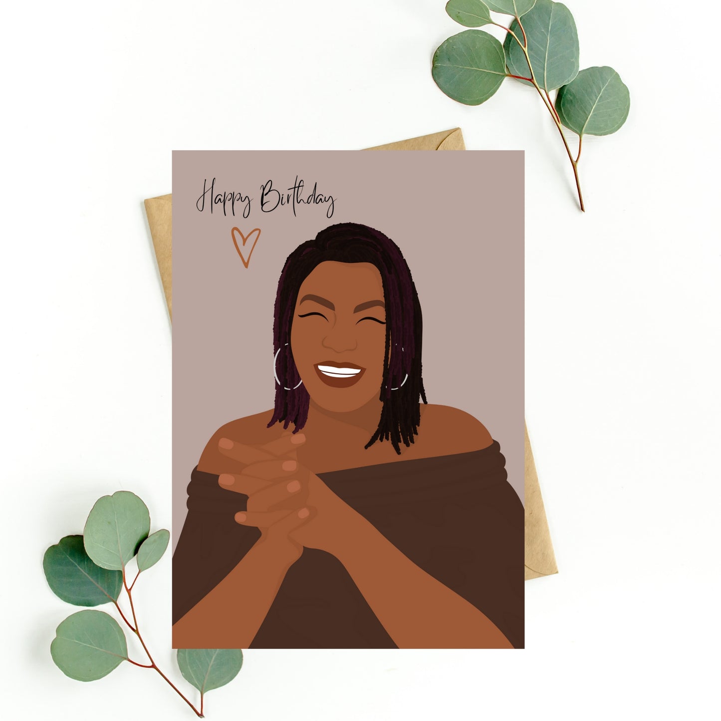 Black woman with locks birthday card