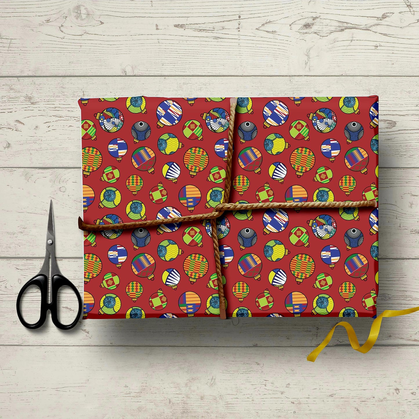 Christmas Baubles Afrocentric Luxury Wrapping Paper