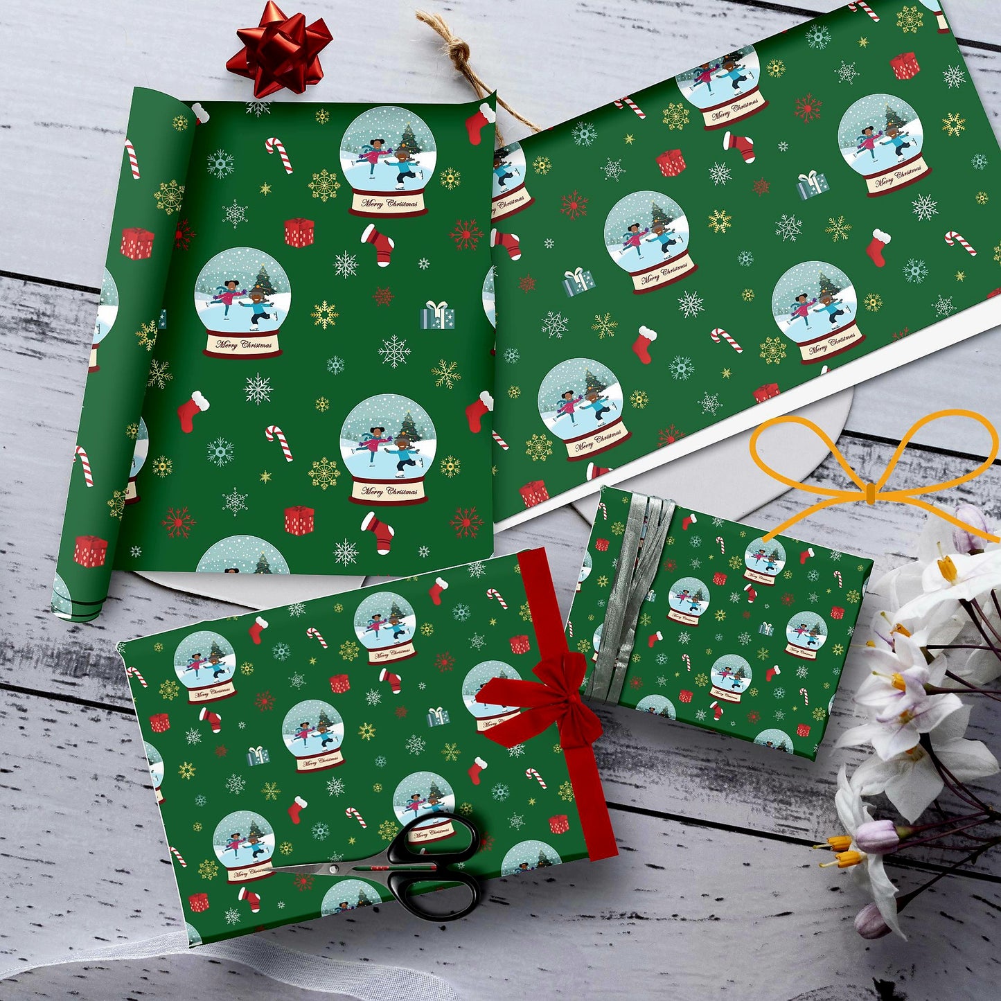 Christmas Winter Globe Children Luxury Wrapping Paper