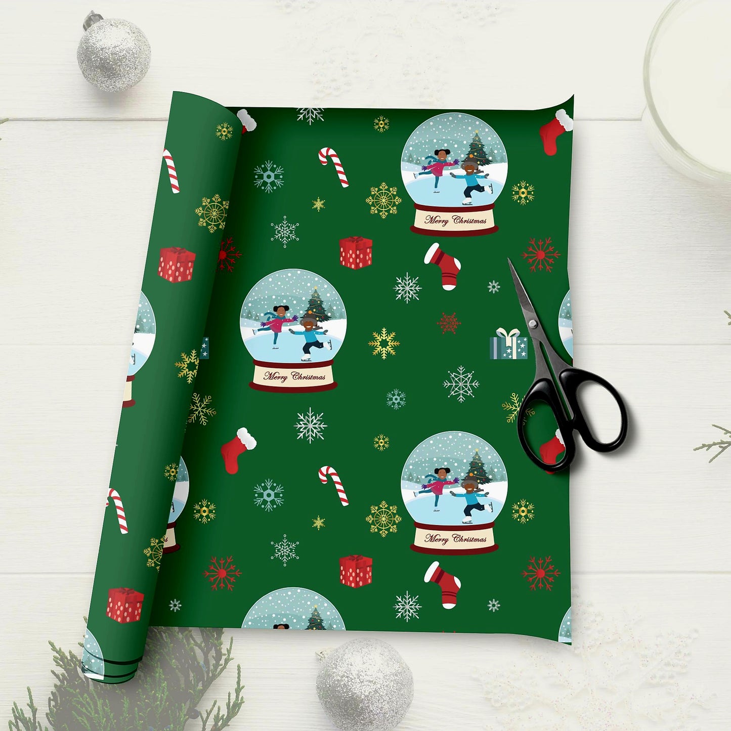 Christmas Winter Globe Children Luxury Wrapping Paper