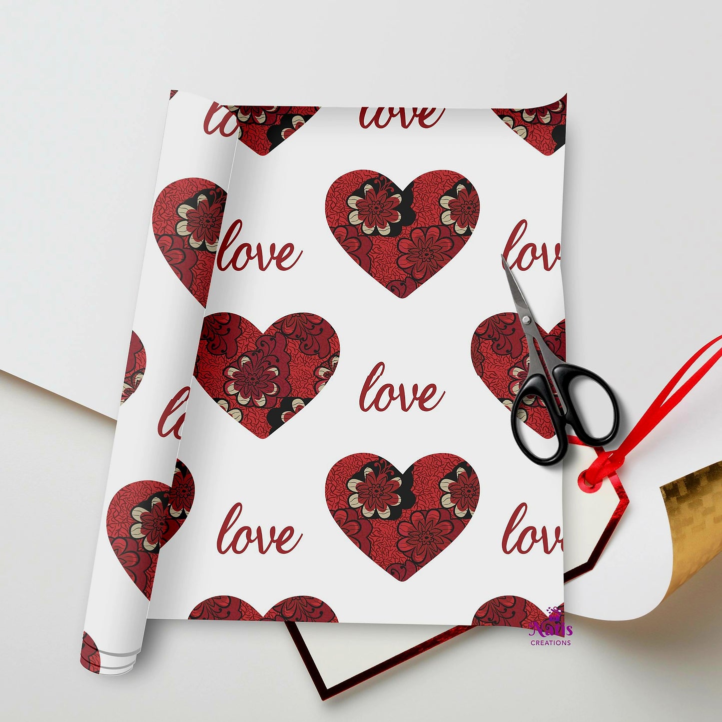 Love African Print Design Wrapping Paper - Gift Wrapping - Valentines/Love