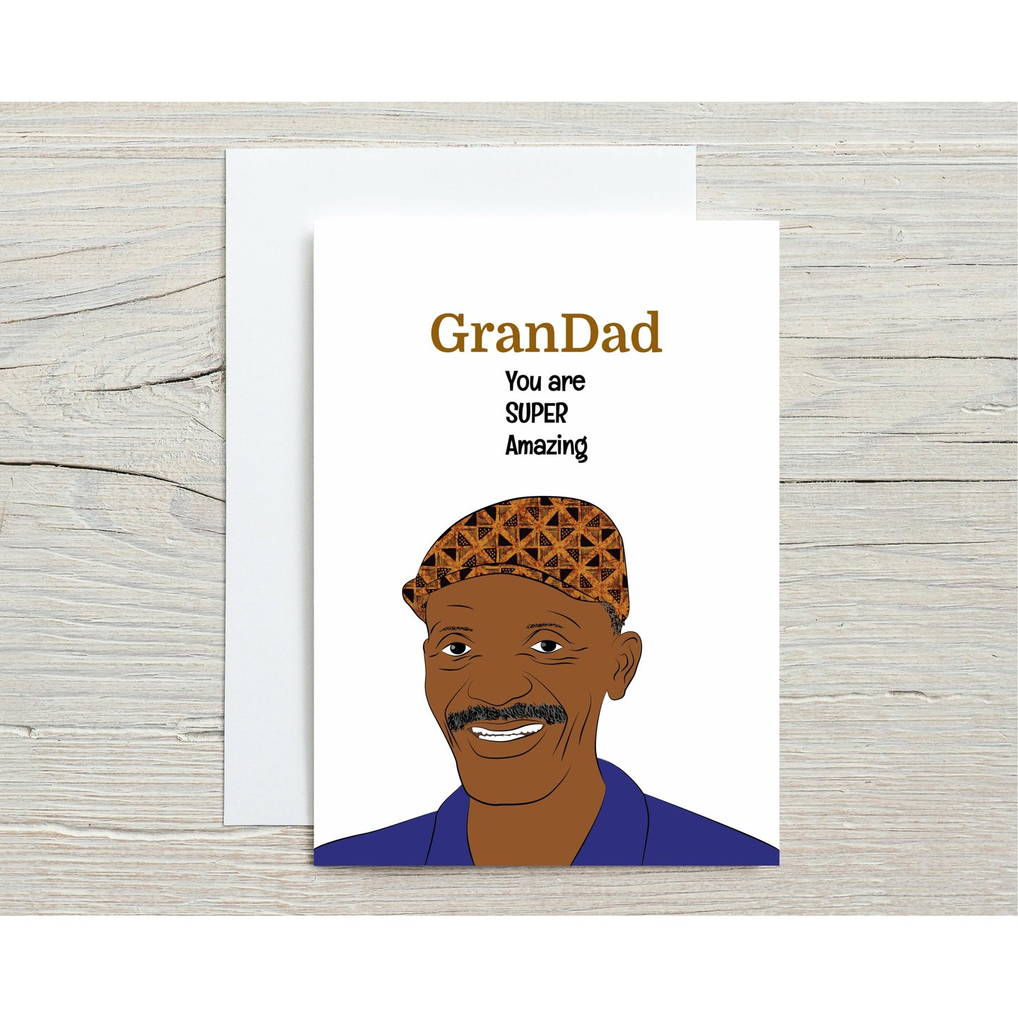 Super Amazing Grandad, Black Grandad, Father’s day, Birthday. Cards for Men