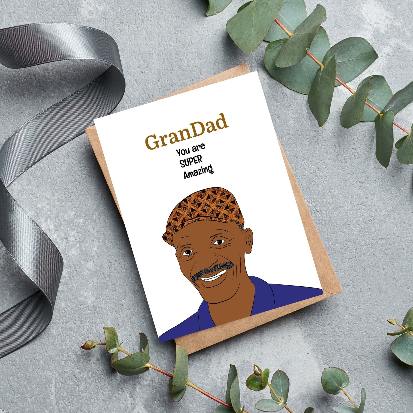 Super Amazing Grandad, Black Grandad, Father’s day, Birthday. Cards for Men