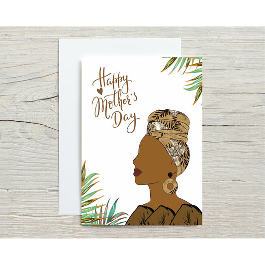 I Love you Mum/Happy Mother's Day Black Woman Card