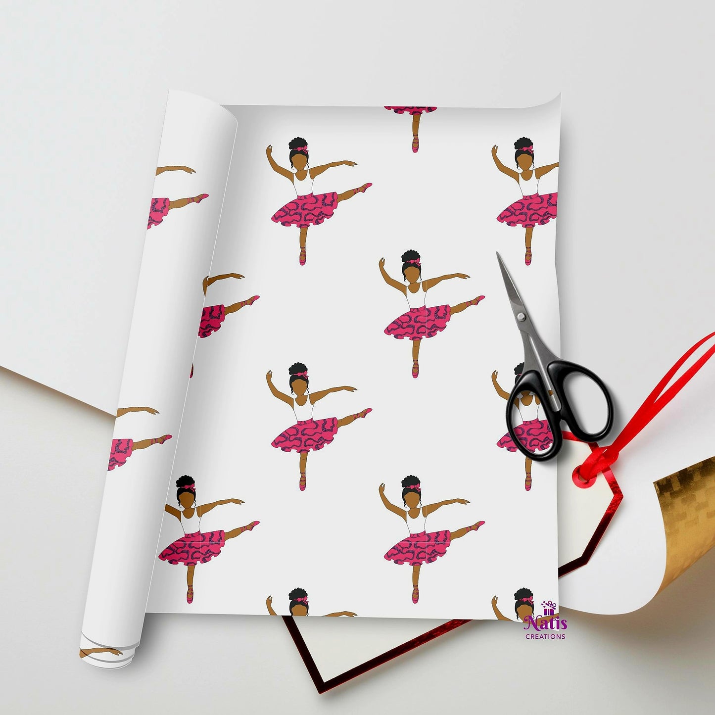 Little Black Girl Ballerina Wrapping Paper - Gift Wrapping