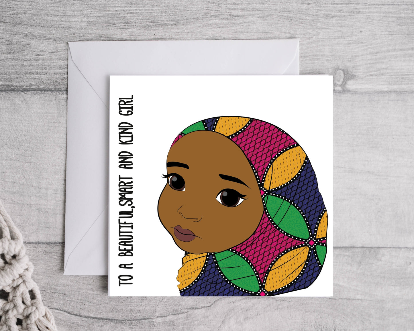 Little Black Muslim Girl Black Girl Magic, Muslim Hijab Birthday Card