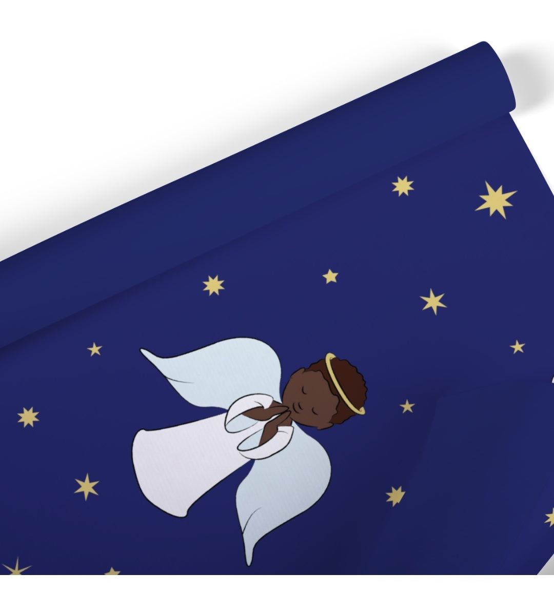 Christmas Black Angels Luxury Wrapping Paper
