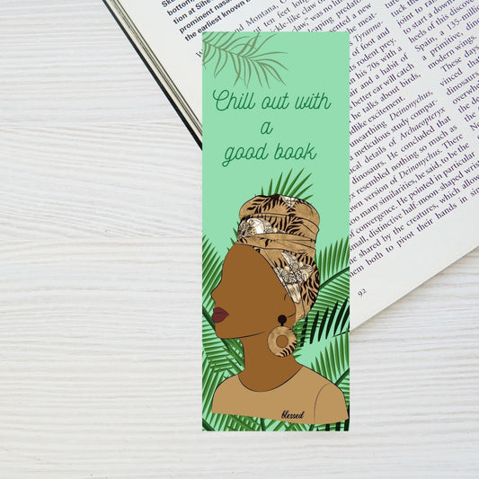 Black Woman Bookmark, Headwrap, - Stationery