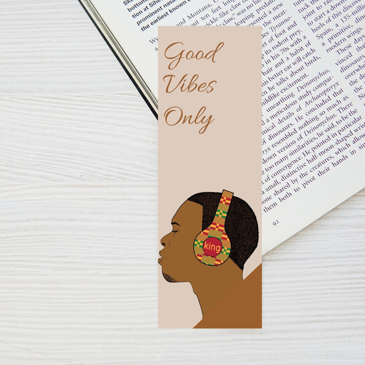 Black Man Bookmark With Headphones -Stationery