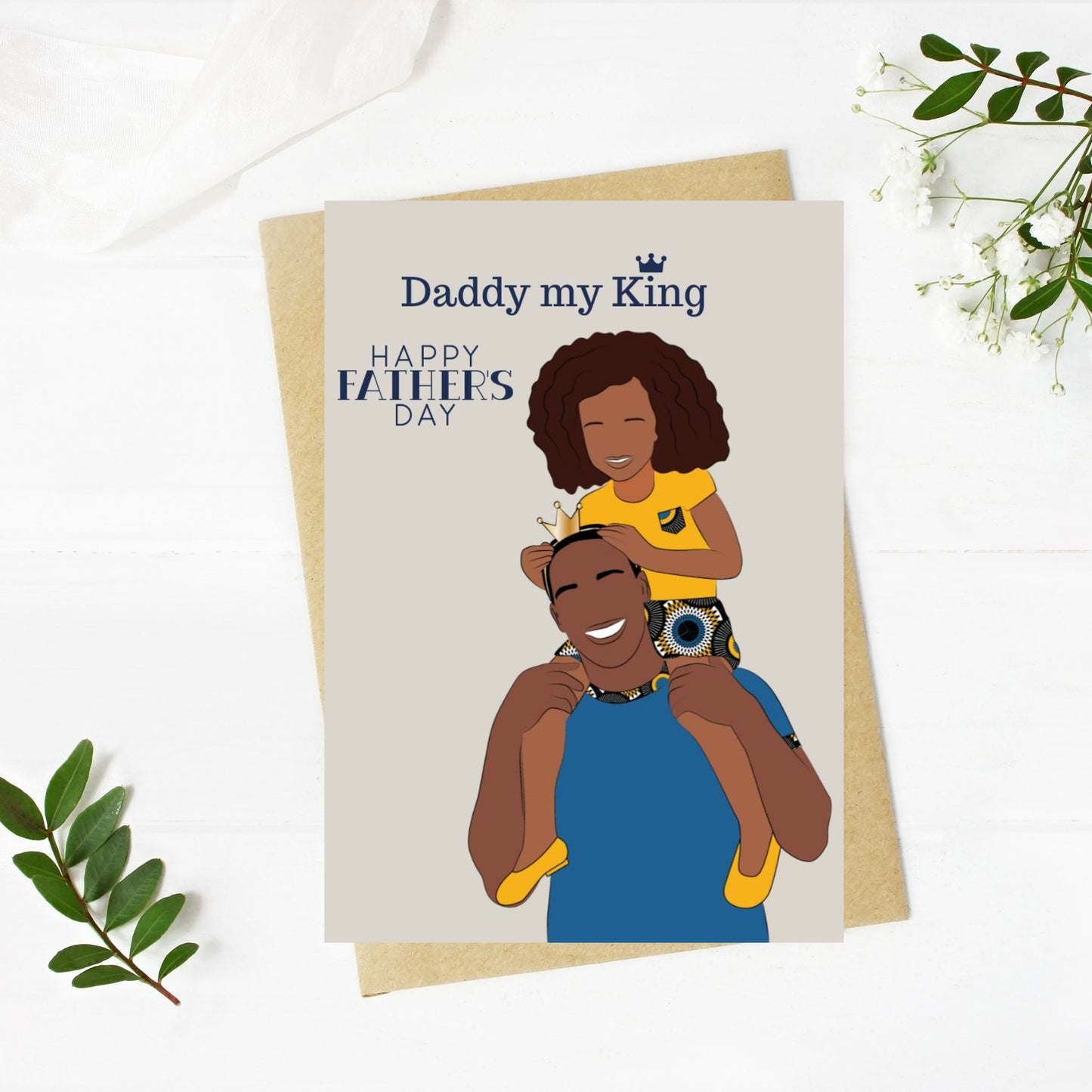 Black Dad And Daughter Father's Day Greeting Card