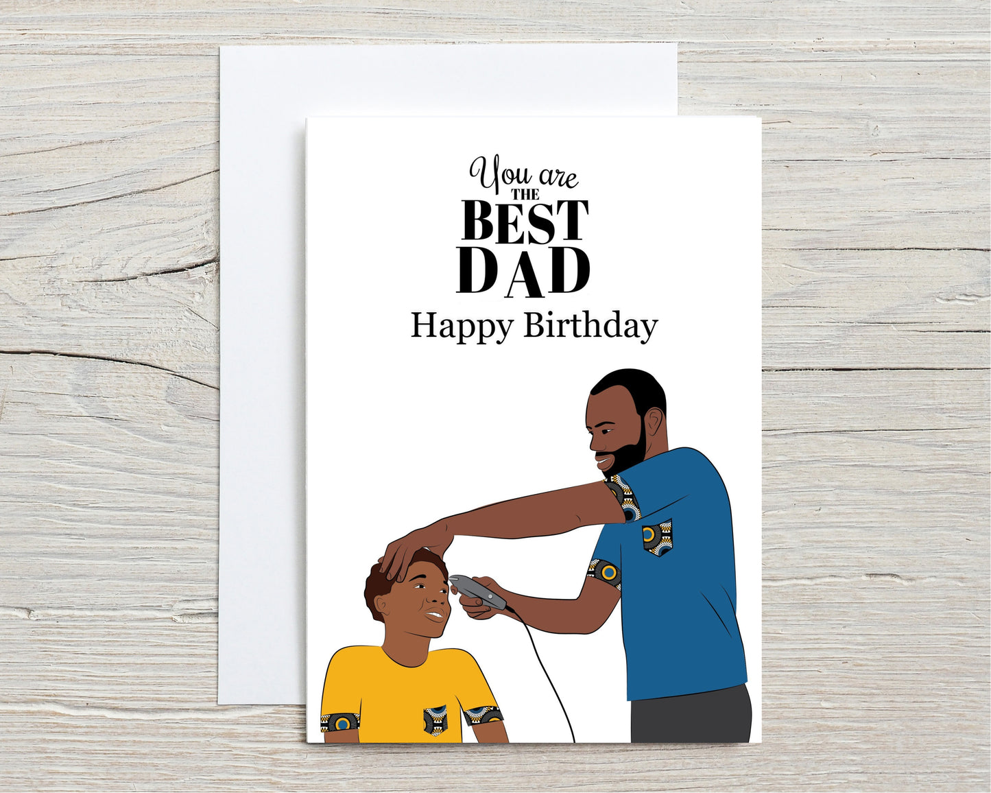 Black Dad And Son Father's Day, Birthday Card