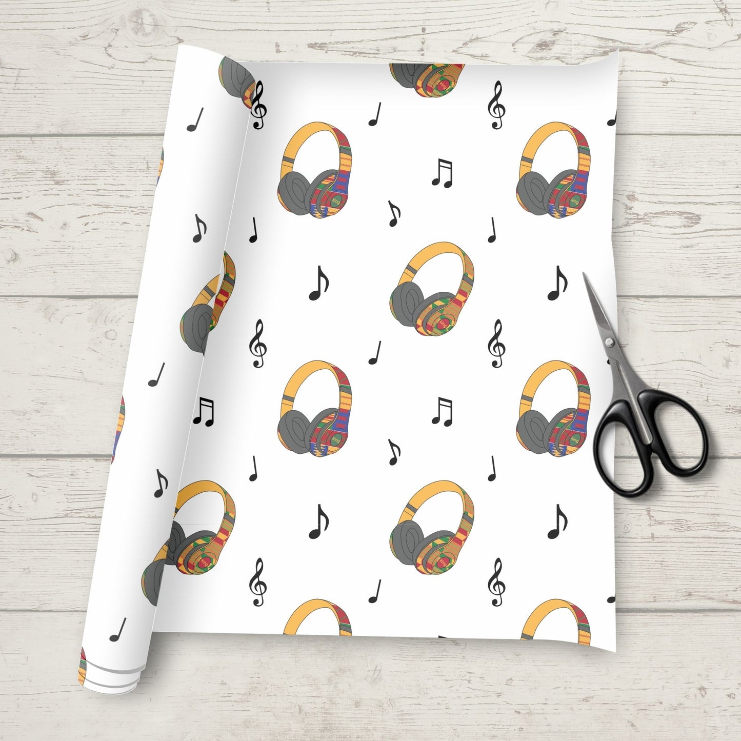 Kente Print Headphone Wrapping Paper - Gift Wrapping