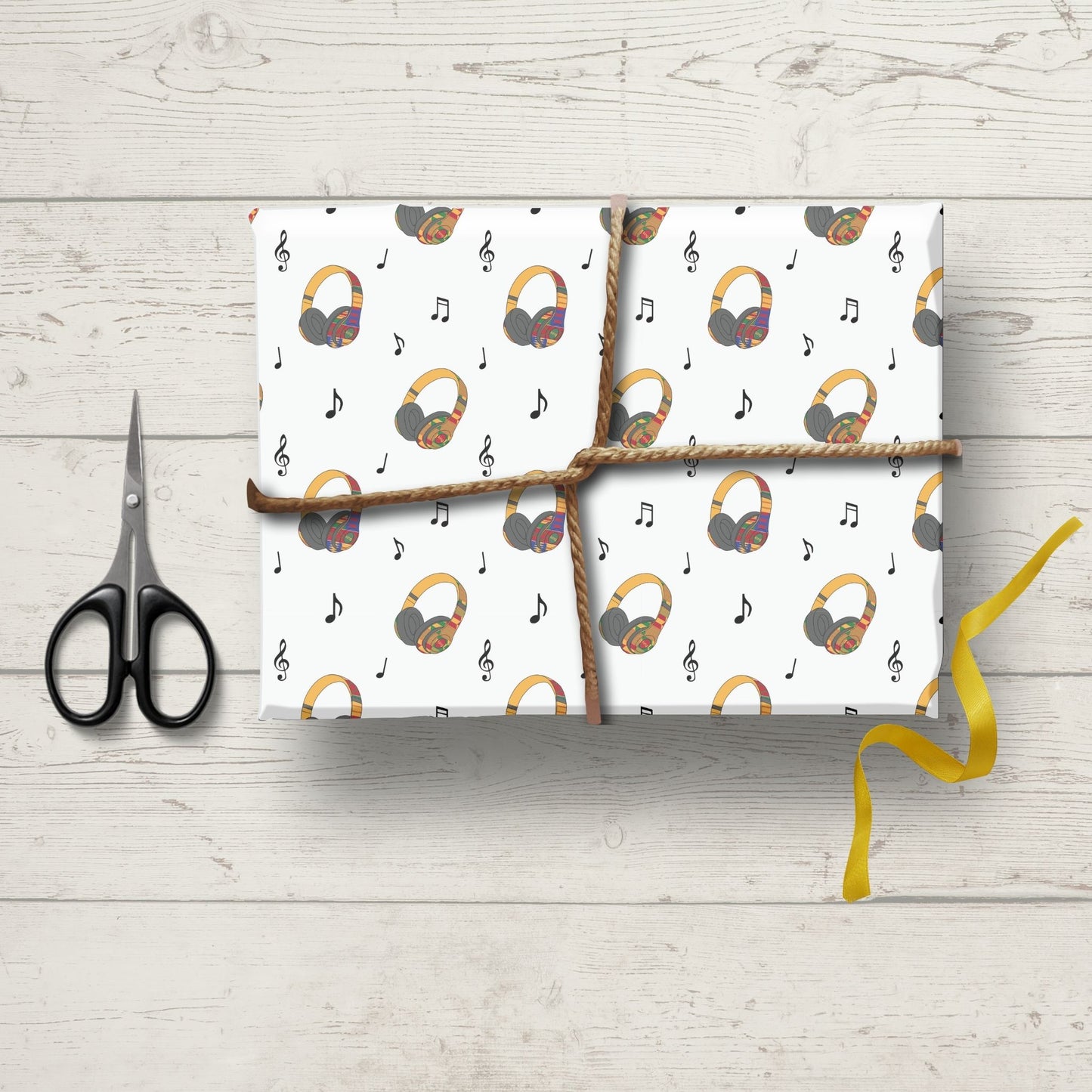 Kente Print Headphone Wrapping Paper - Gift Wrapping