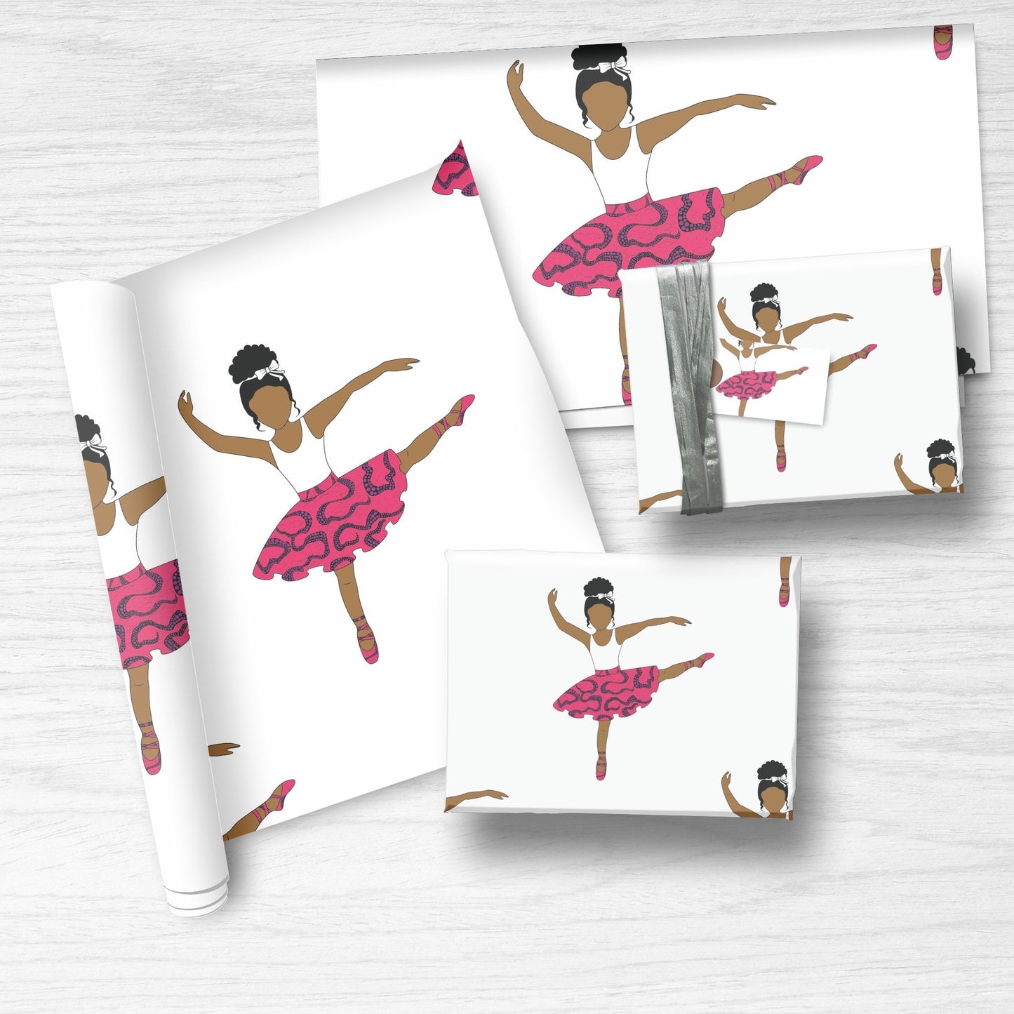 Little Black Girl Ballerina Wrapping Paper - Gift Wrapping