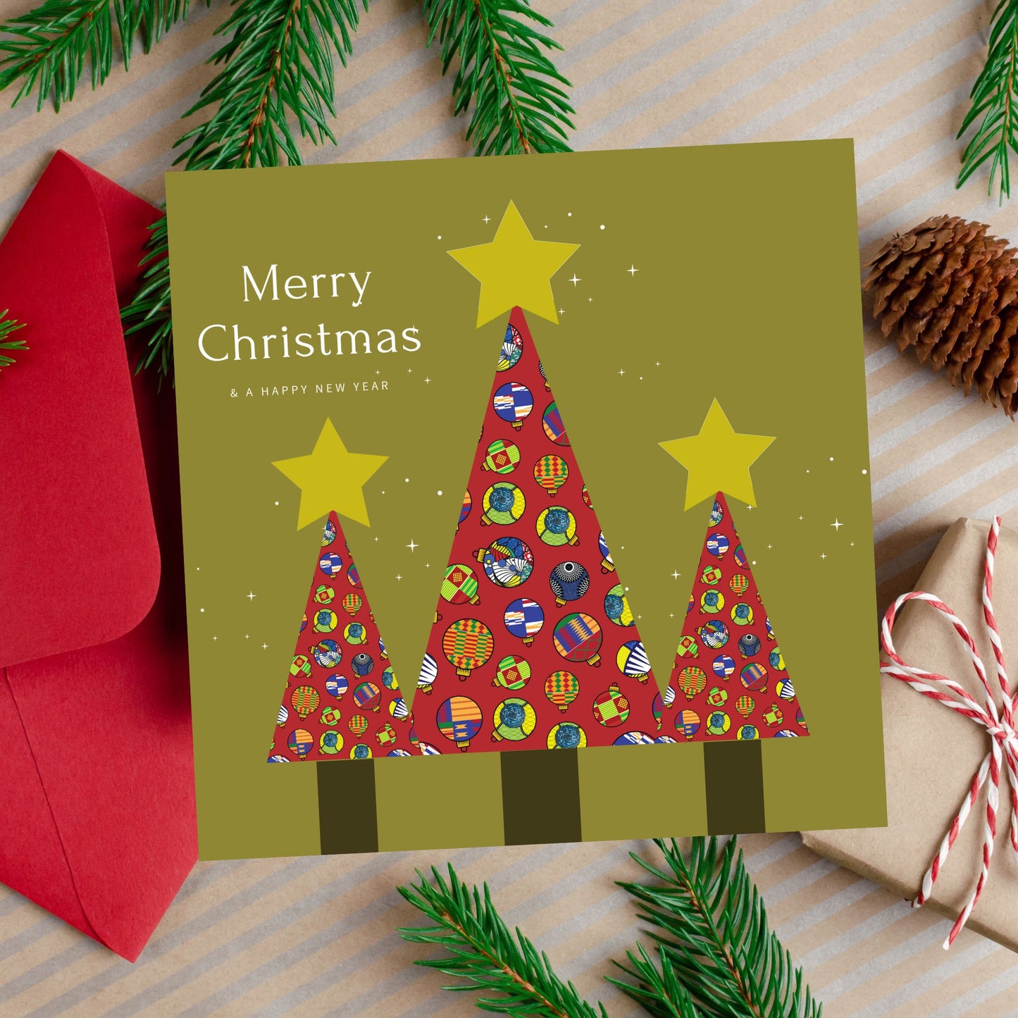 Christmas Afrocentric Tree Greeting Cards