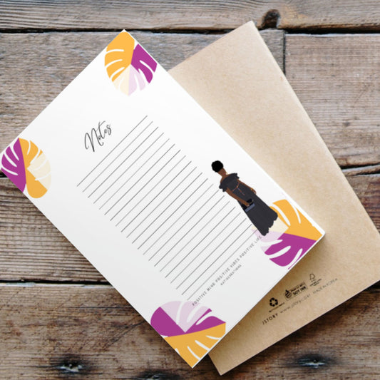 Black afro woman a6 notepad planner