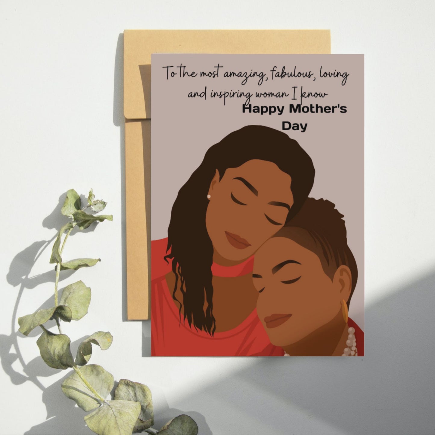 Black Mother And Adult Daughter Mother's Day Card.