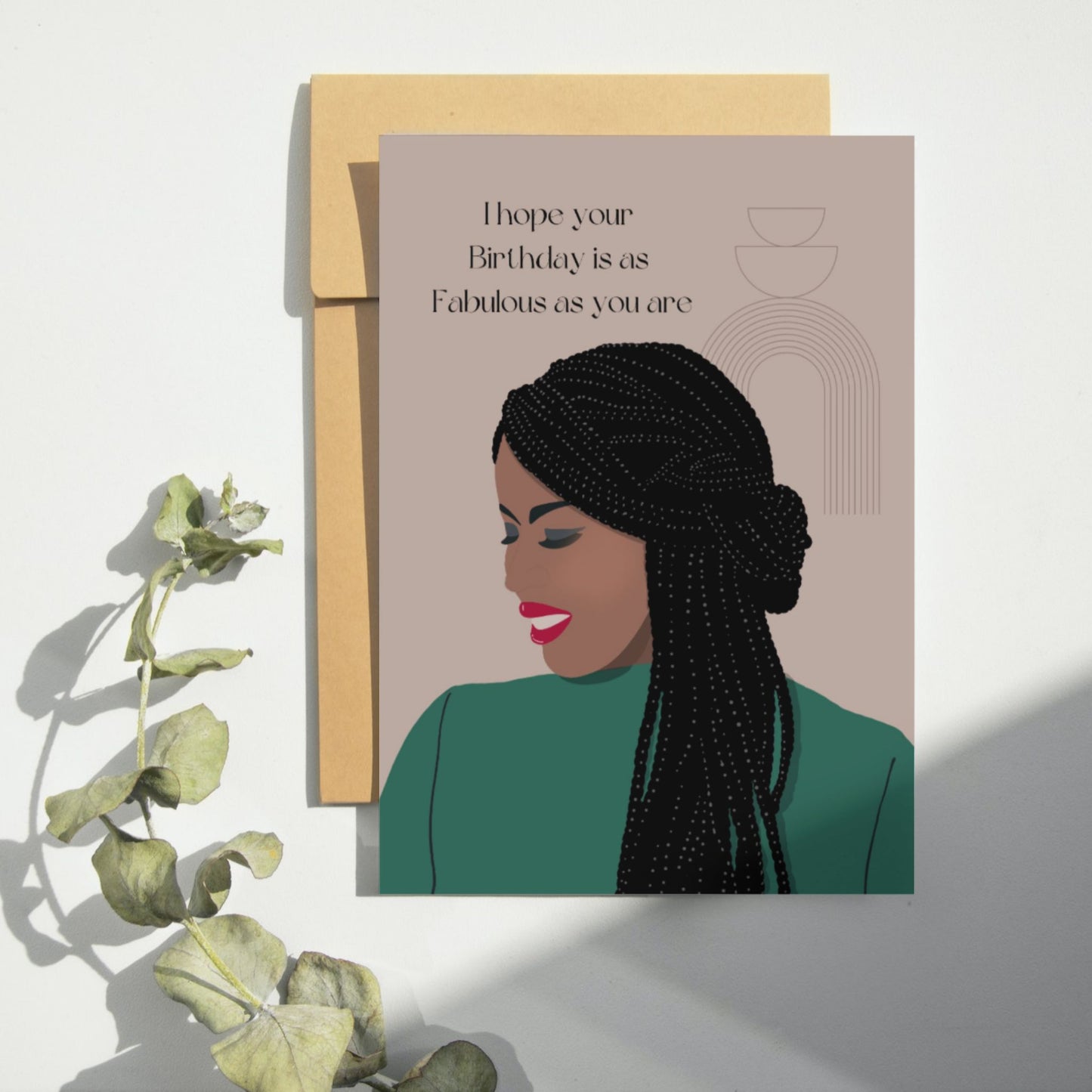 Black Woman With Braids Birthday Card