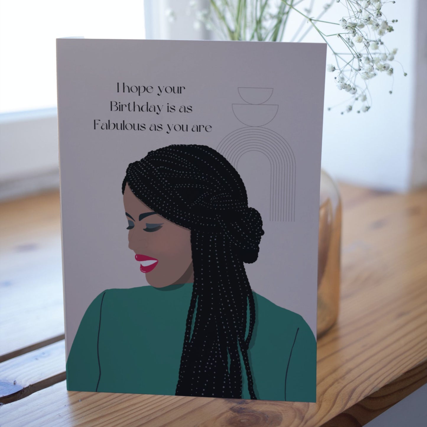 Black Woman With Braids Birthday Card
