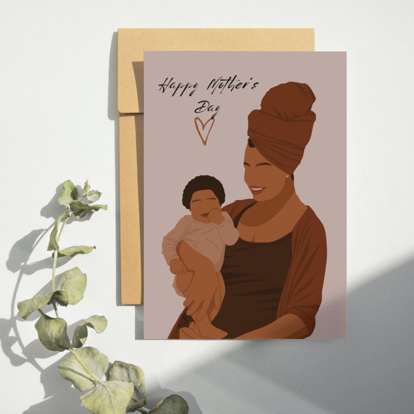 Black mum and baby card