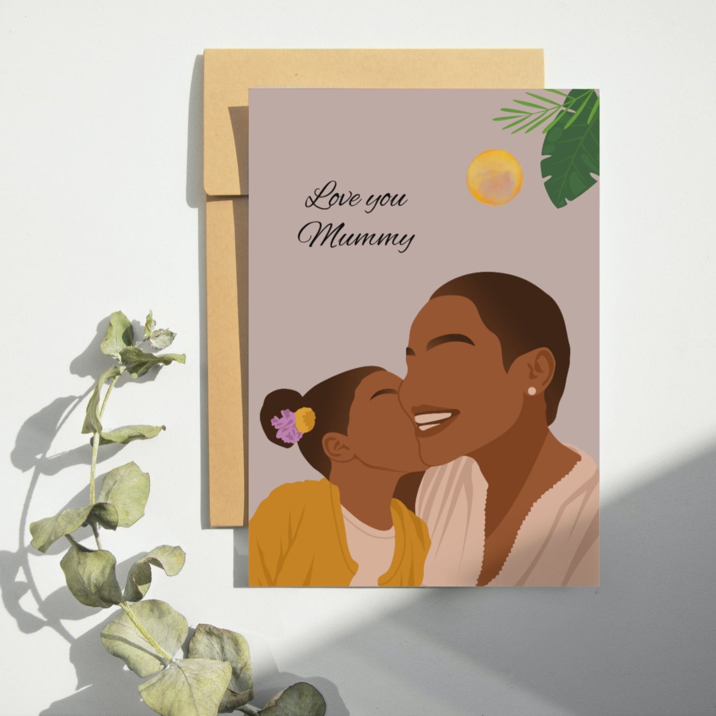 Black mum and daughter card
