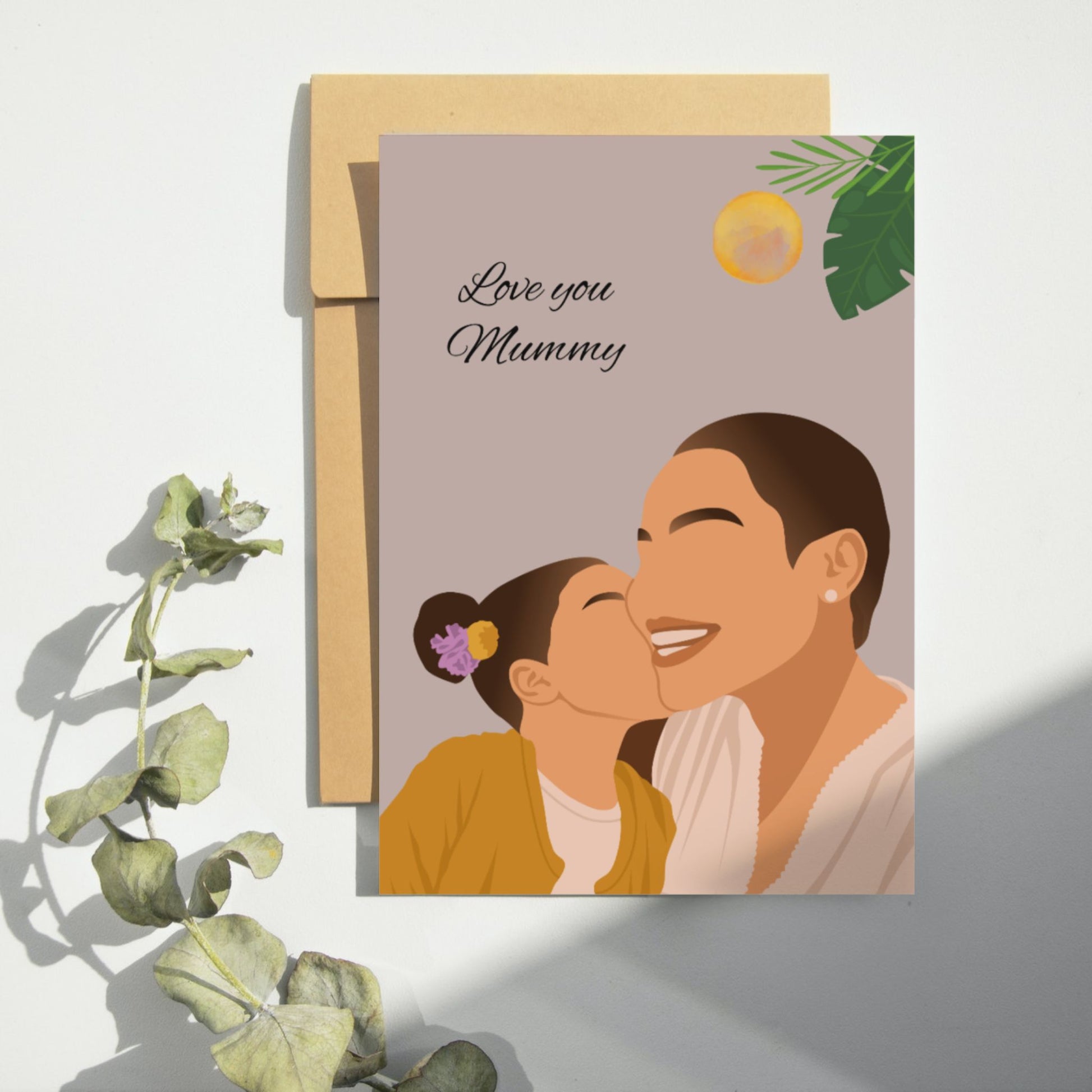 Mum and daughter greeting card