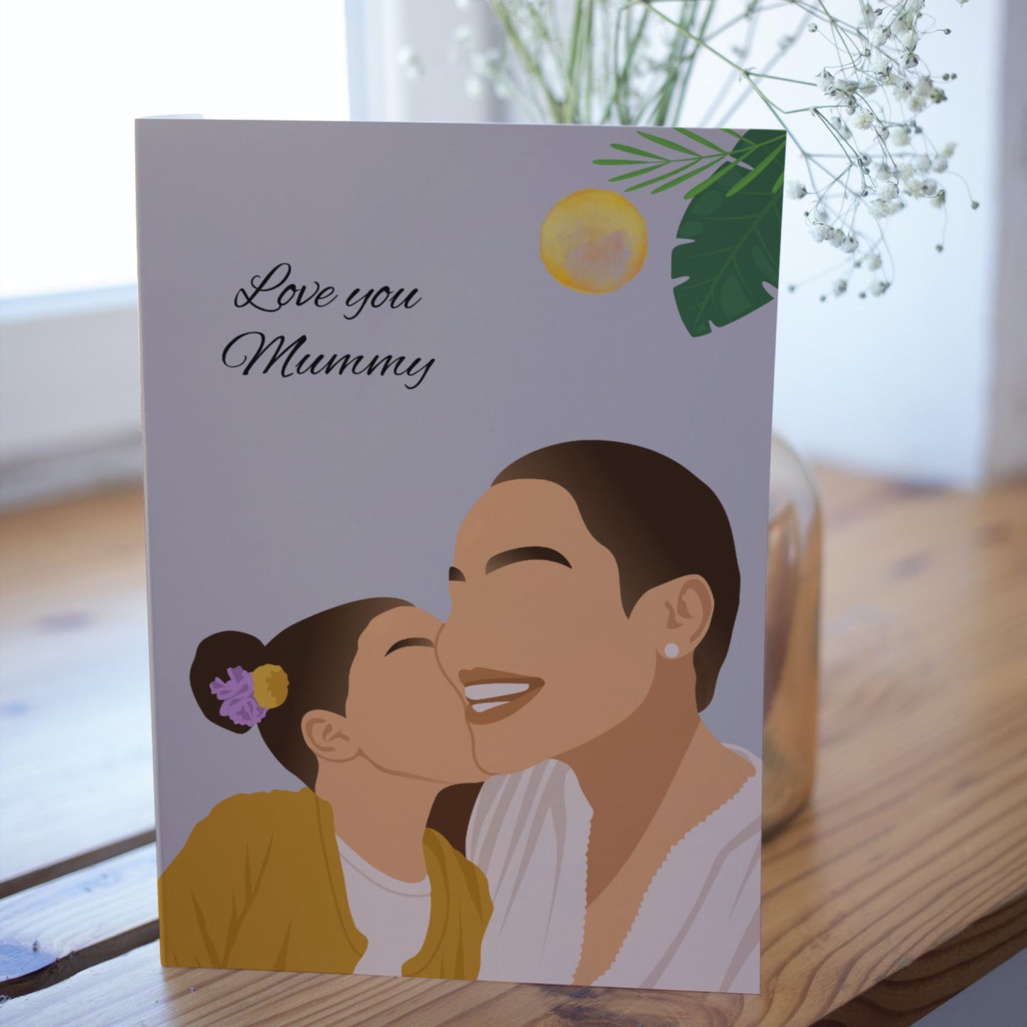 Black Mother And Young Daughter Mother's Day Card.