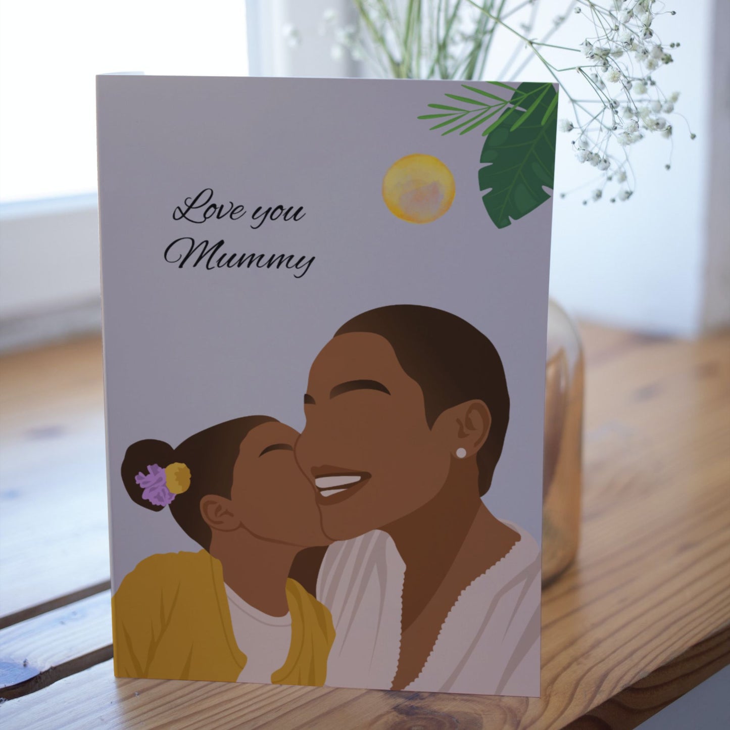 Black Mother And Young Daughter Mother's Day Card.