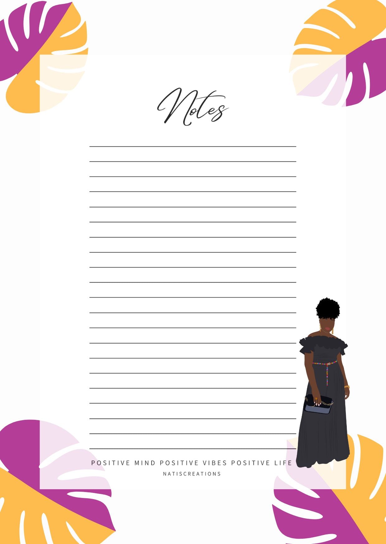 A6 Black Girl  Notepad