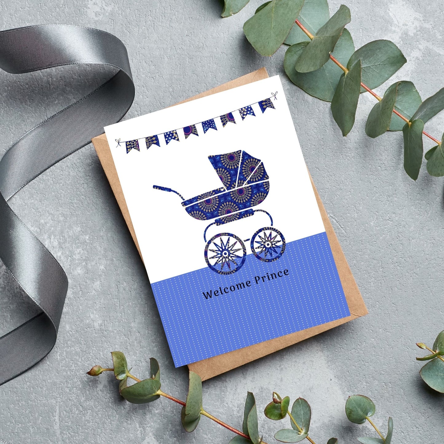 Welcome Baby inspired using African Prints. In Pink and Blue - Newborn