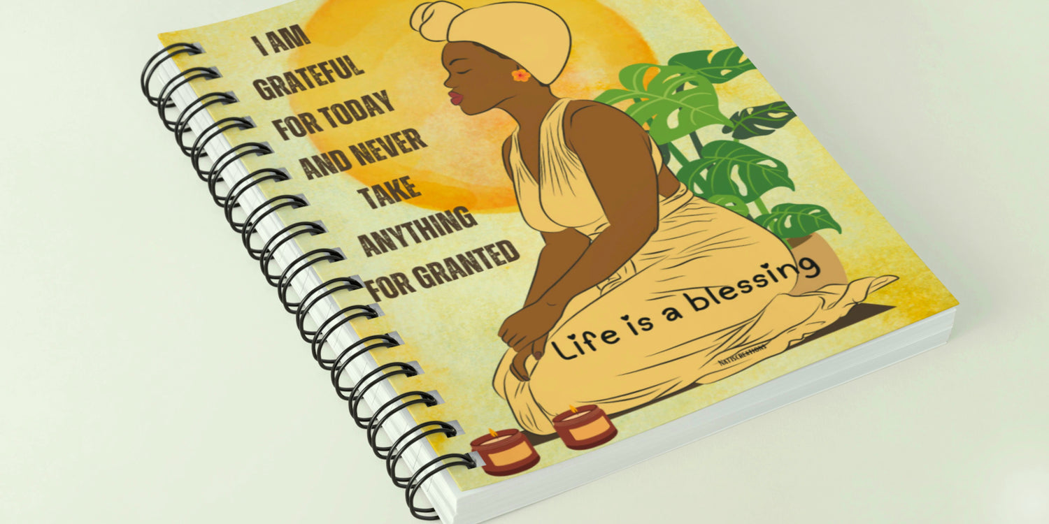 Black woman notebook, black stationery,  representation notebooks diverse notebooks 