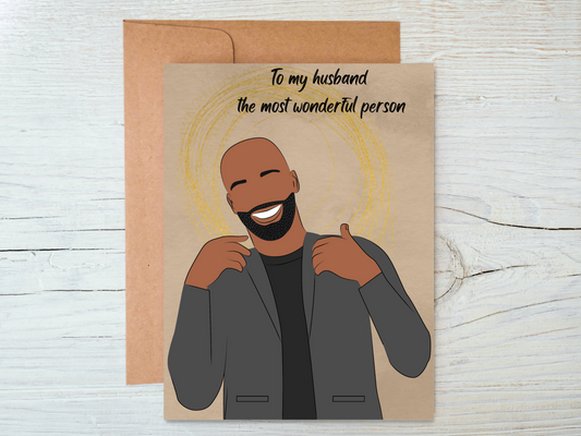 Black Man/ Husband Birthday, Father' Day Greetings Card