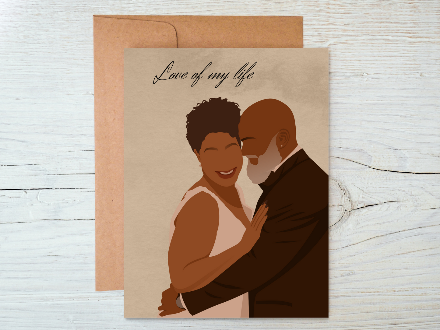 Love of My Life / Black Couple Valentines Day Anniversary Card