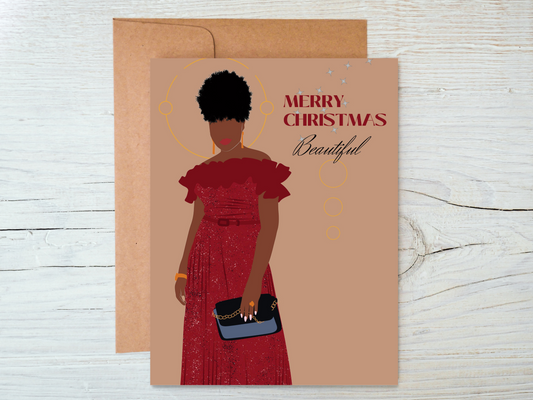 Black girl Christmas card