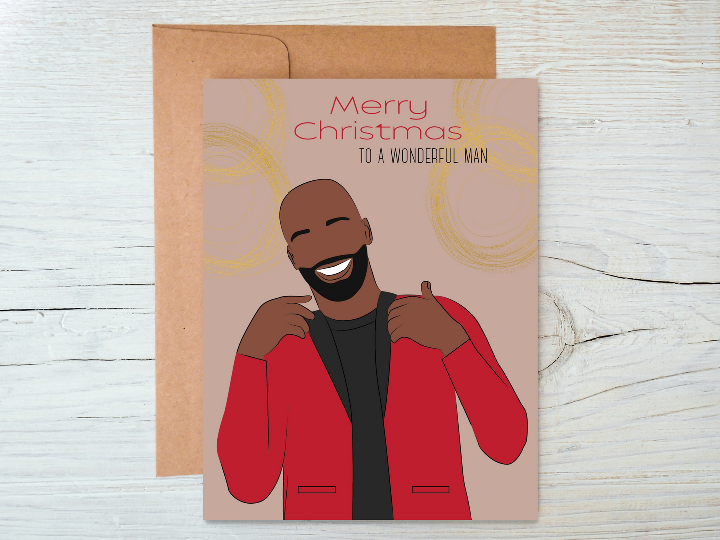 Christmas Black Man Card