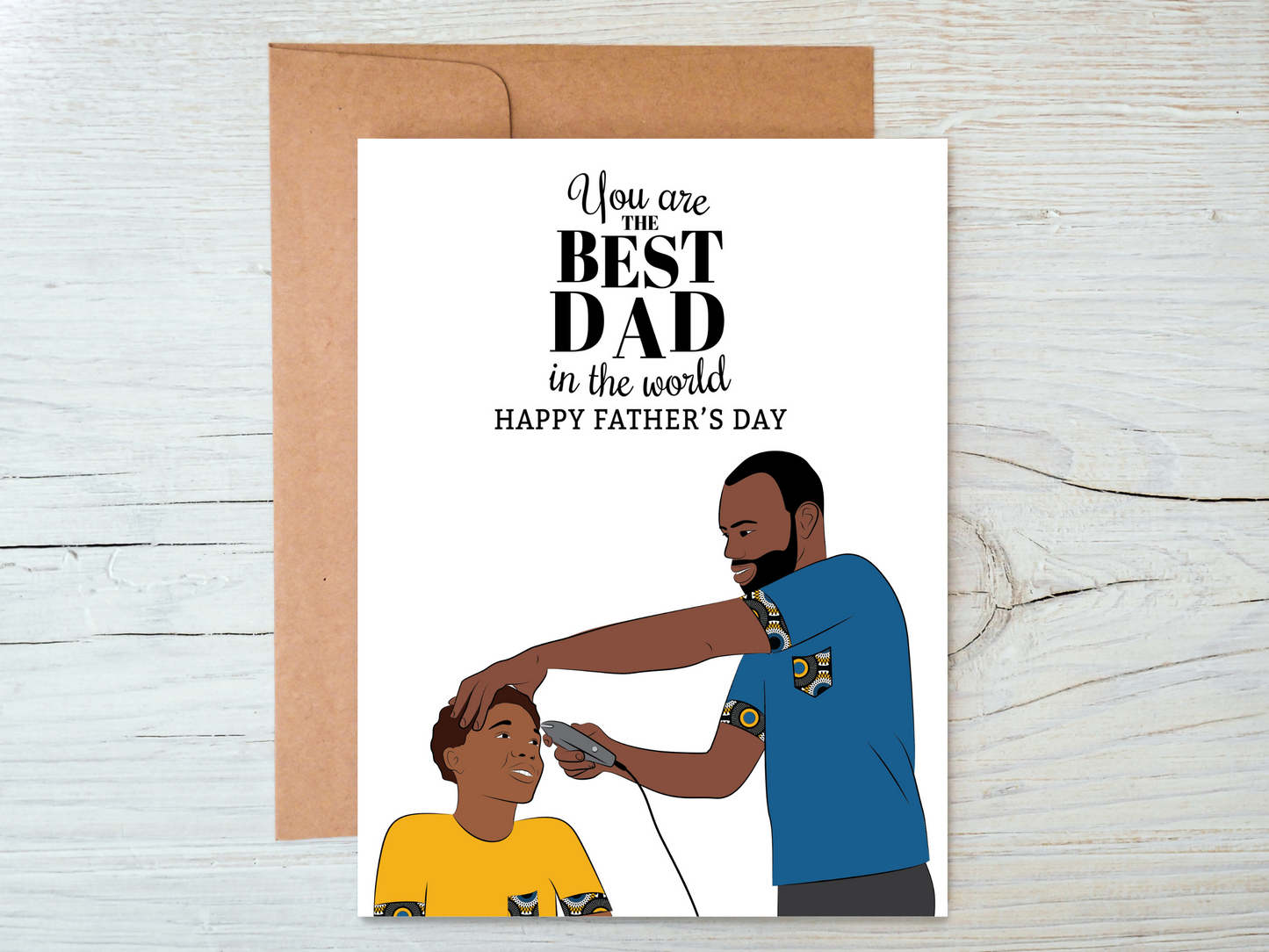 Black Dad And Son Father's Day, Birthday Card