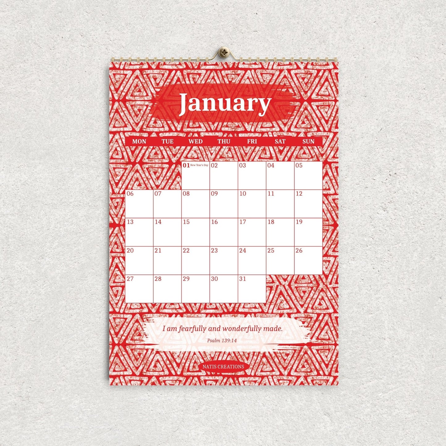 2025 Diverse Batik Print Biblical Quotes Calendar