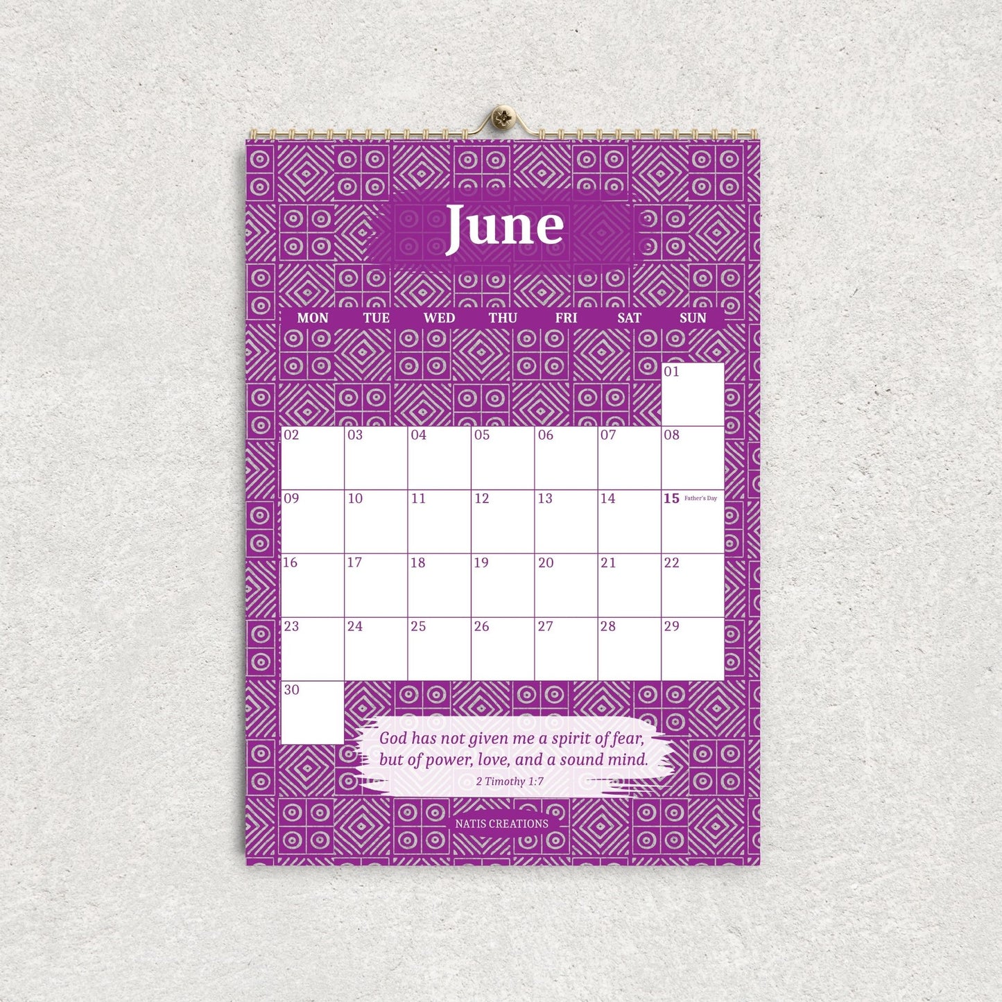 2025 Diverse Batik Print Biblical Quotes Calendar