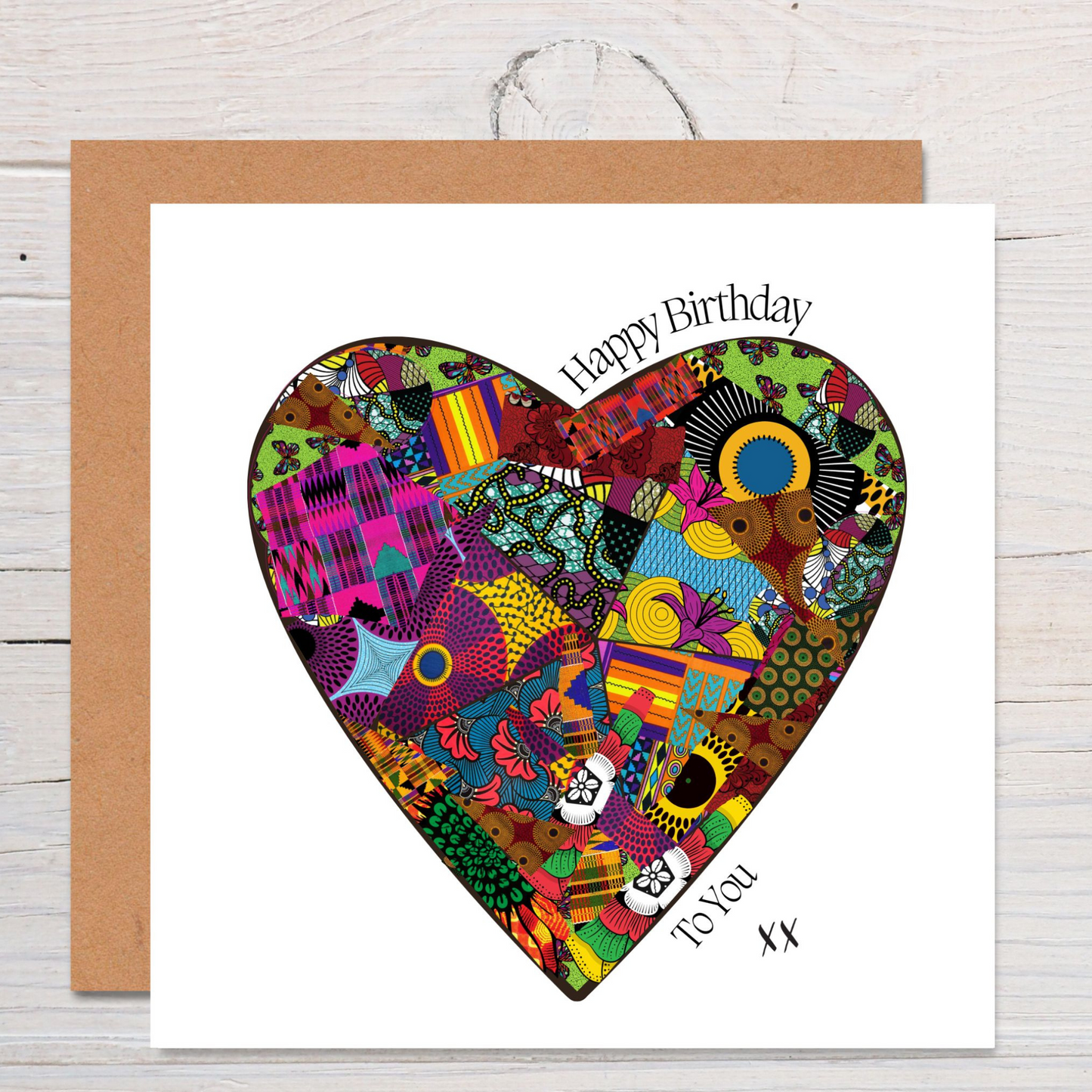 Heart Birthday Afrocentric Print Greeting Card