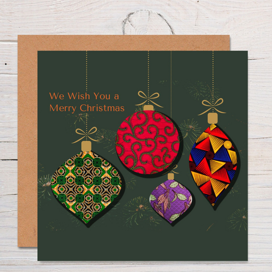 Afrocentric Baubles Christmas card Natis Creations