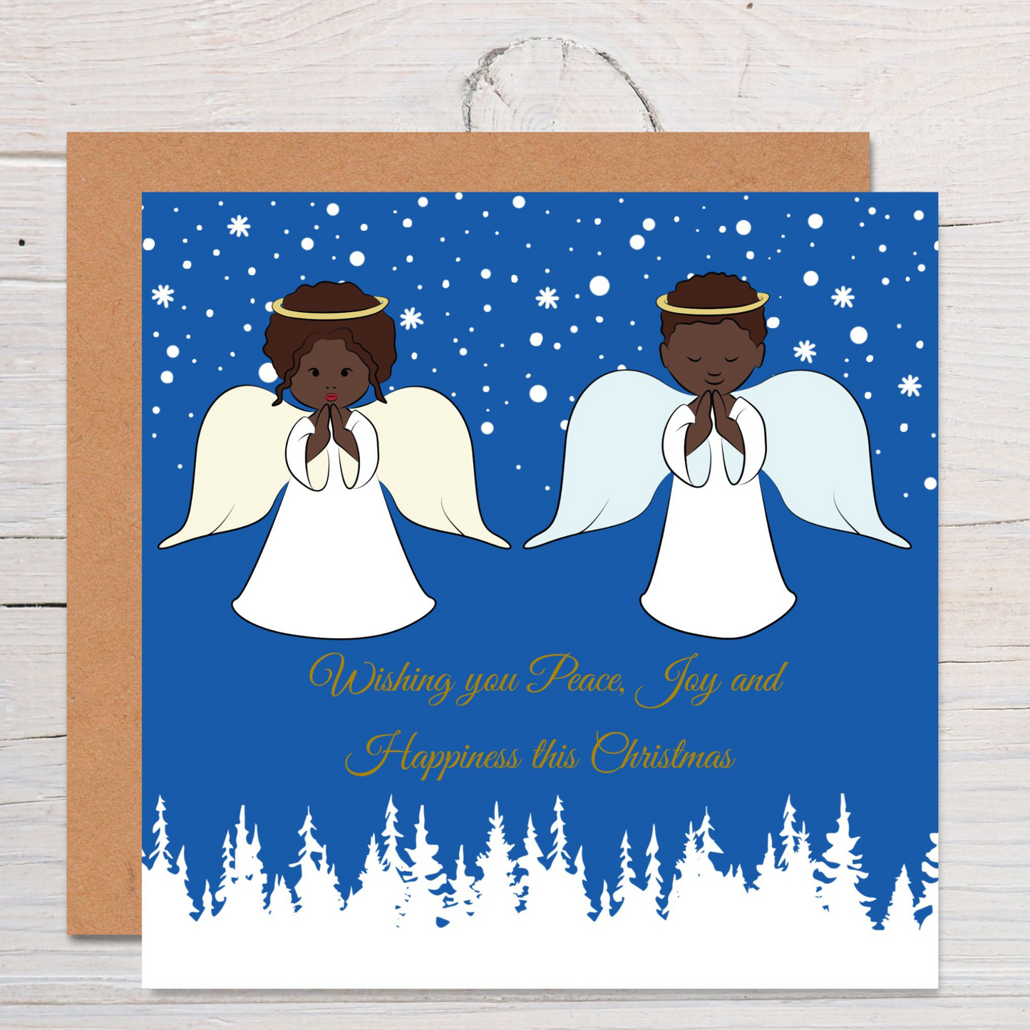 Christmas Black Angels Greeting Card