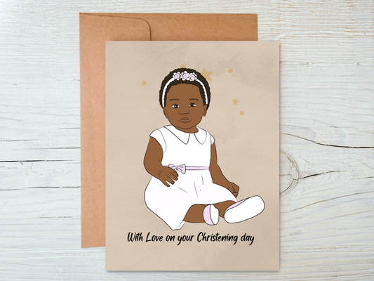 Black Baby Christening Cards