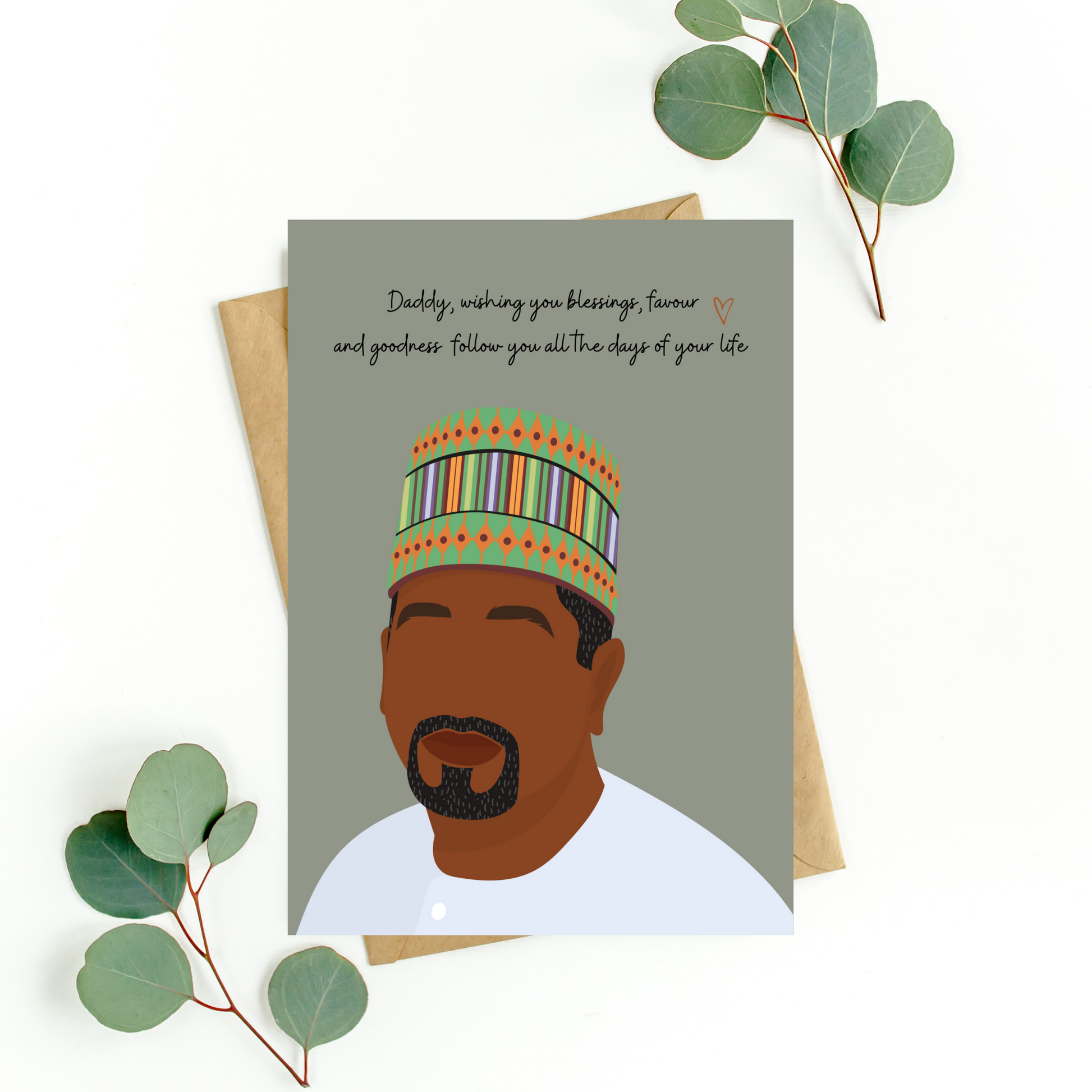 black african dad fathers day card