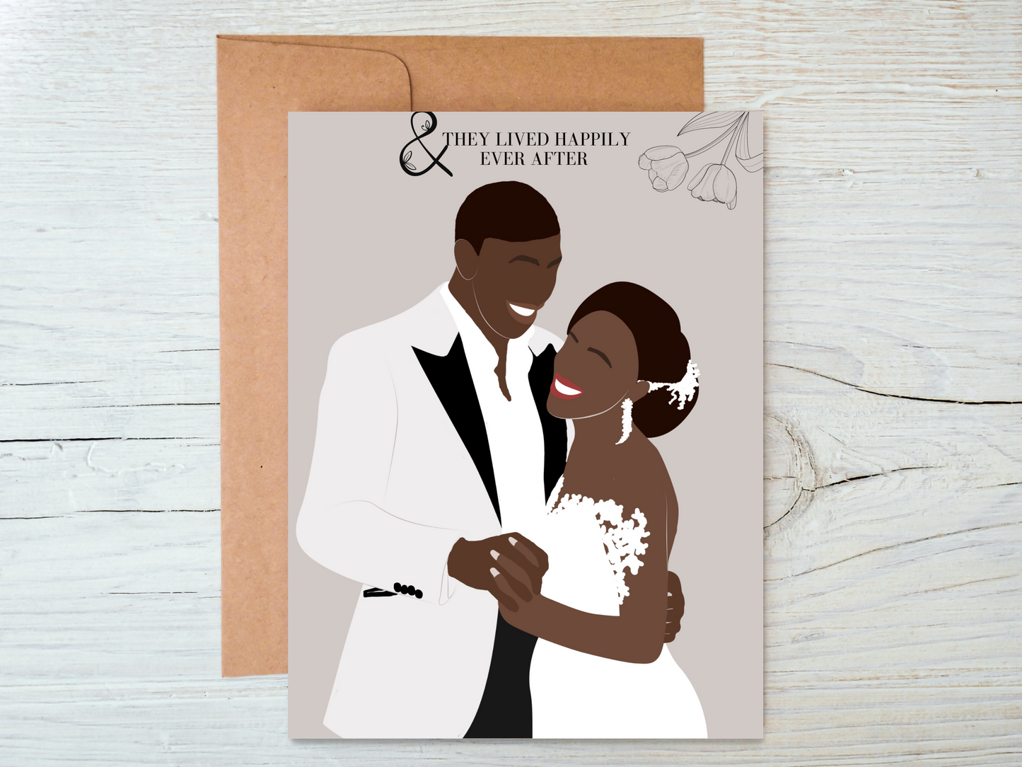 Black Couple Wedding Greeting Card Traditional Wedding